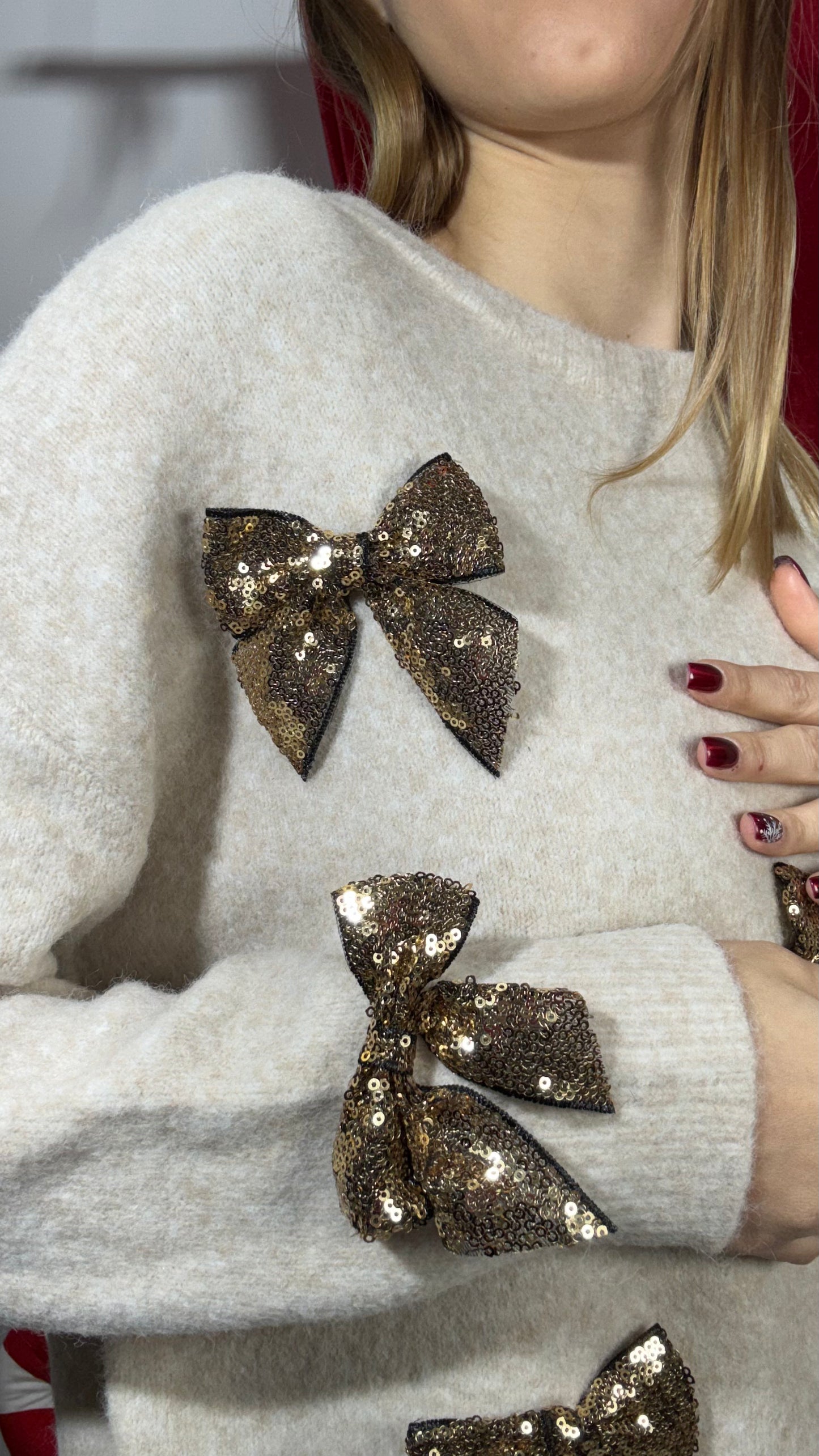 Maglione Gold Bow
