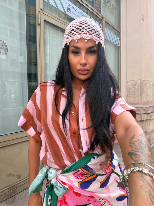 Camicia Pasha Rosa Marrone