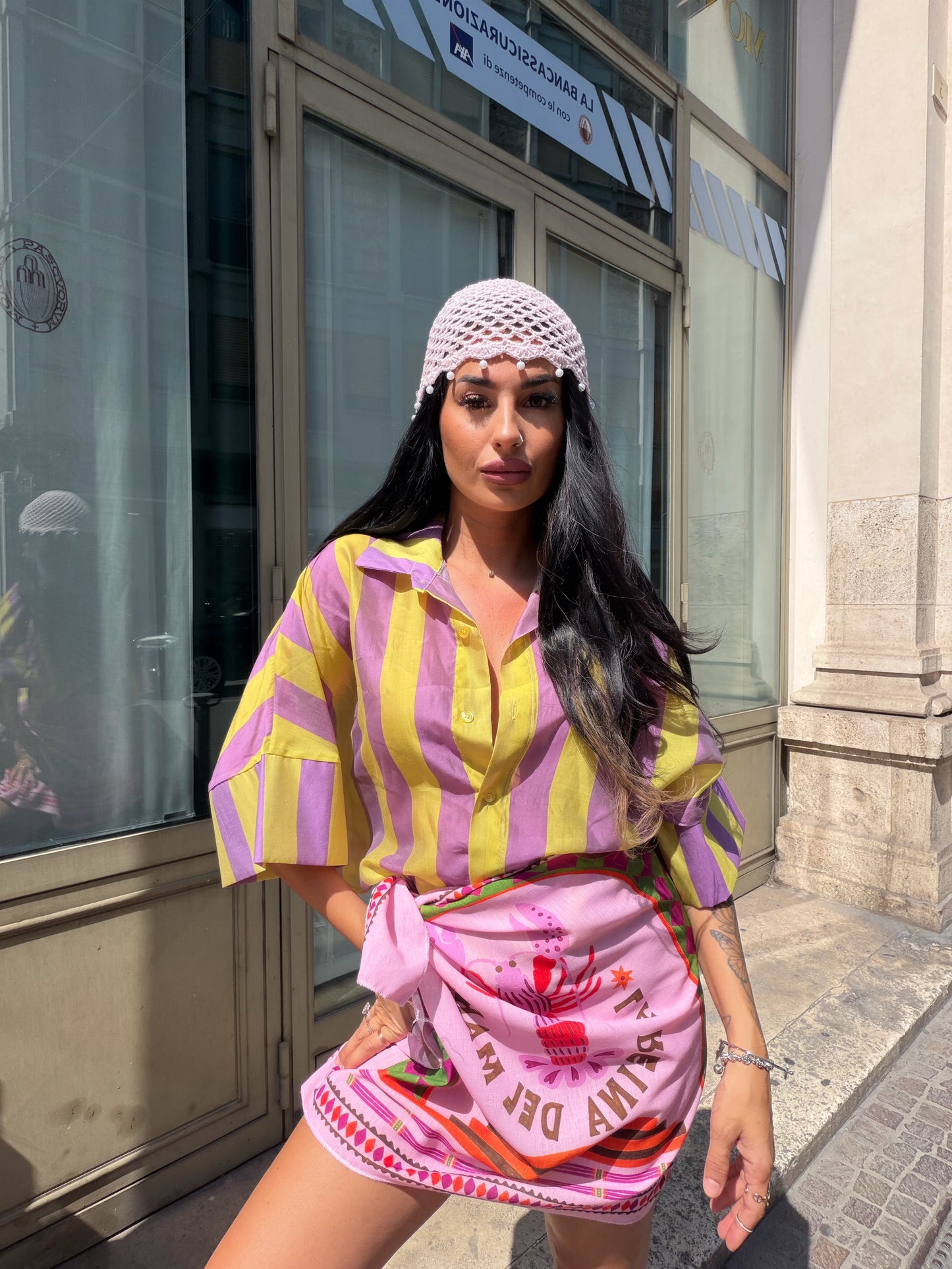Camicia Pasha Giallo Lilla