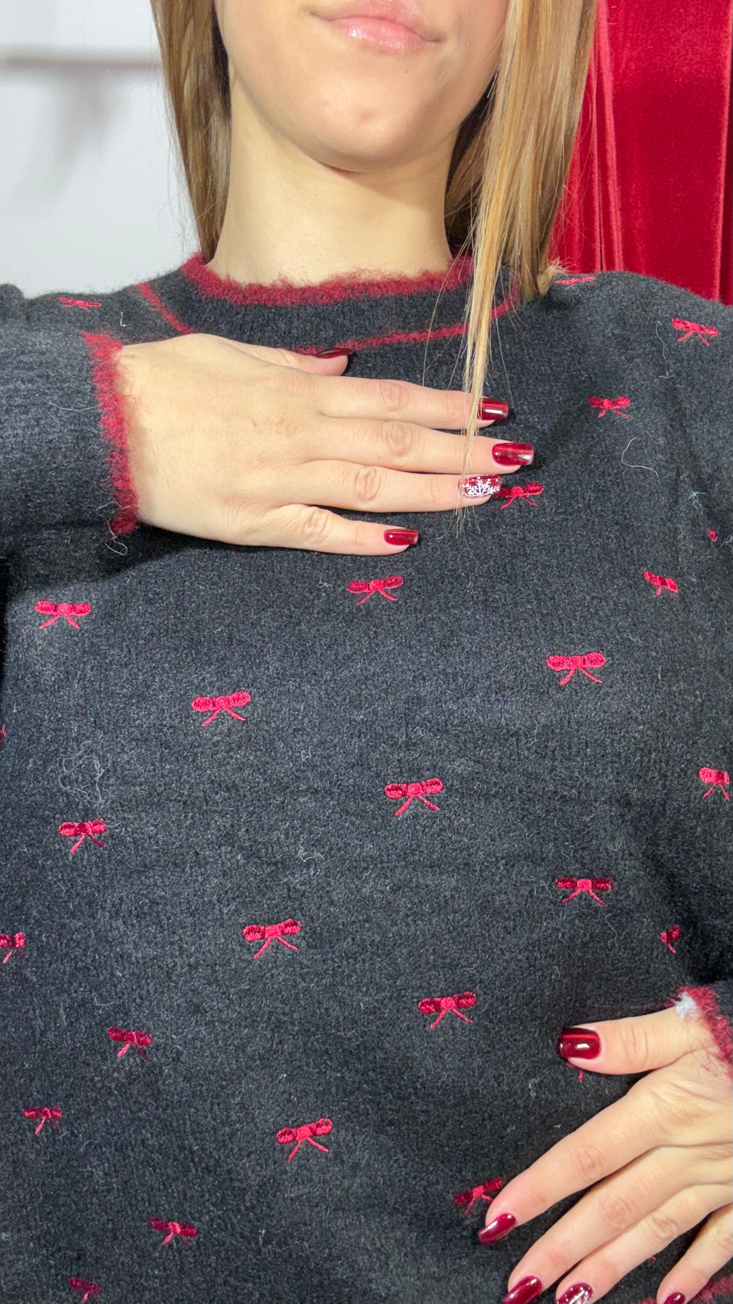 Maglione Red Bow